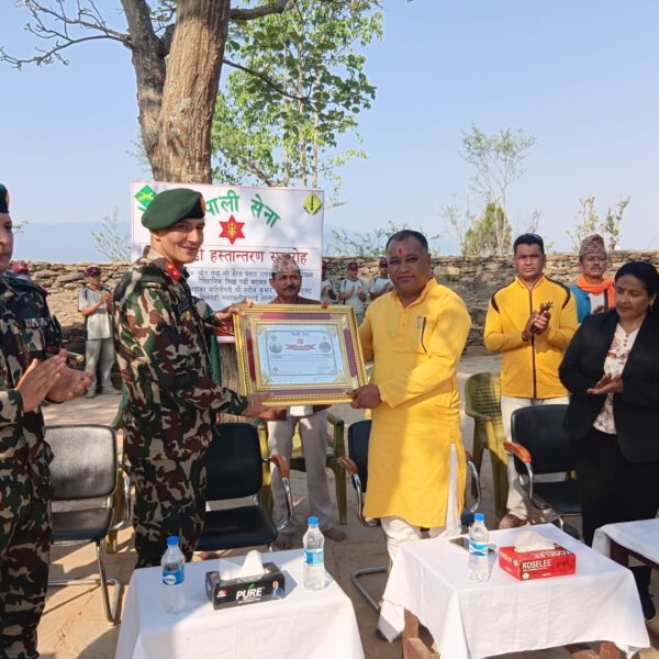 नेपाली सेनाले तिखा (मालिका) गढीमा मर्मत तथा निर्माण गरिएका संरचना नगरपालिकालाई हस्तान्तरण